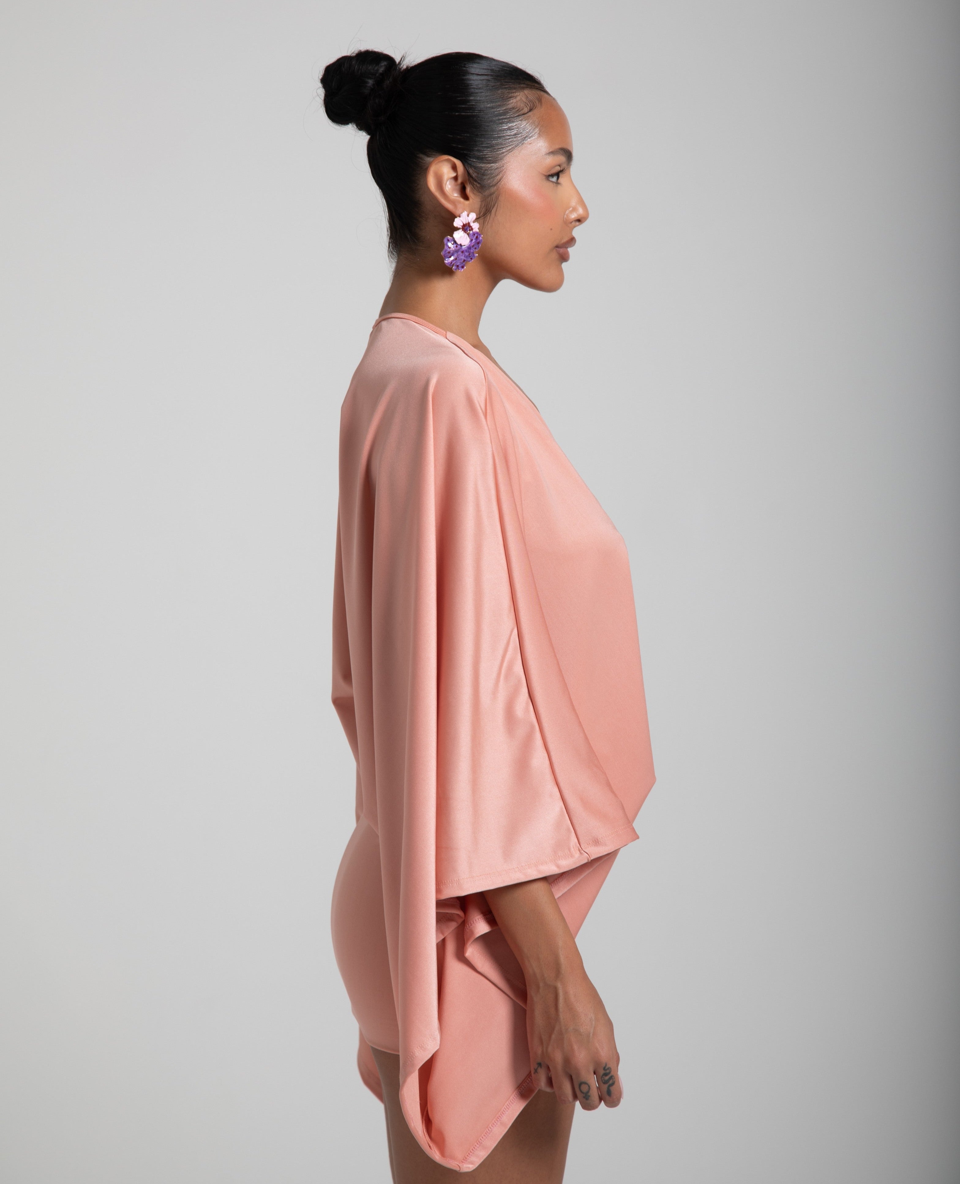 ISLA MINI DRESS - DUSTY ROSE L ISLA MINI DRESS - DUSTY ROSE L