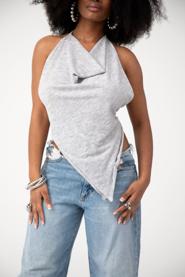 SIREN HALTER TOP - GREY