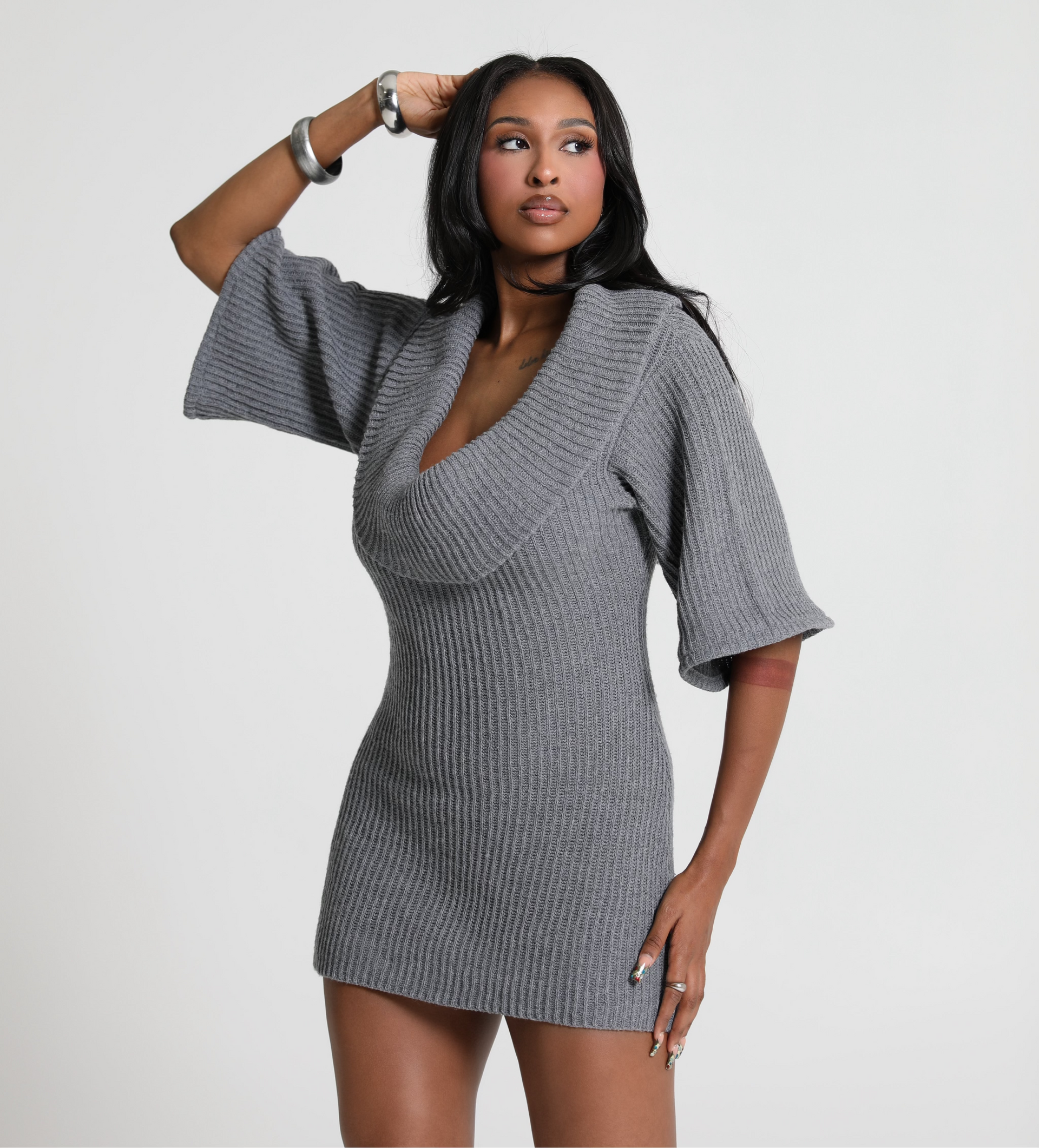 MIRA DRESS - GREY
