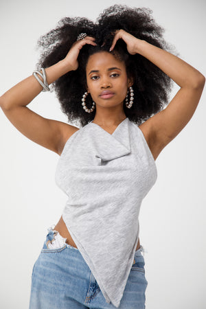 SIREN HALTER TOP - GREY