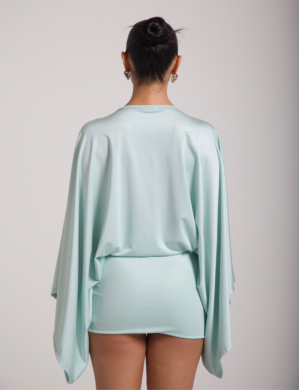 ISLA MINI DRESS - LIGHT MINT GREEN
